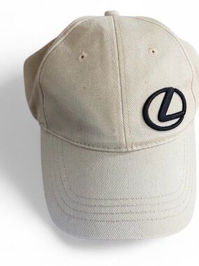 Lexus Embroidered Logo Baseball Cap Hat Cream Off-White